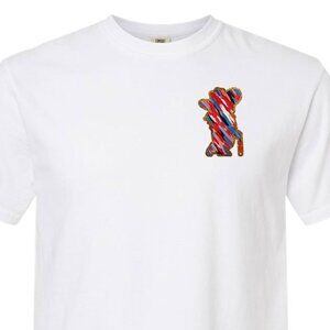 Ole Miss Col Reb with REAL Glitter outline Comfort Colors® unisex t-shirt WHITE